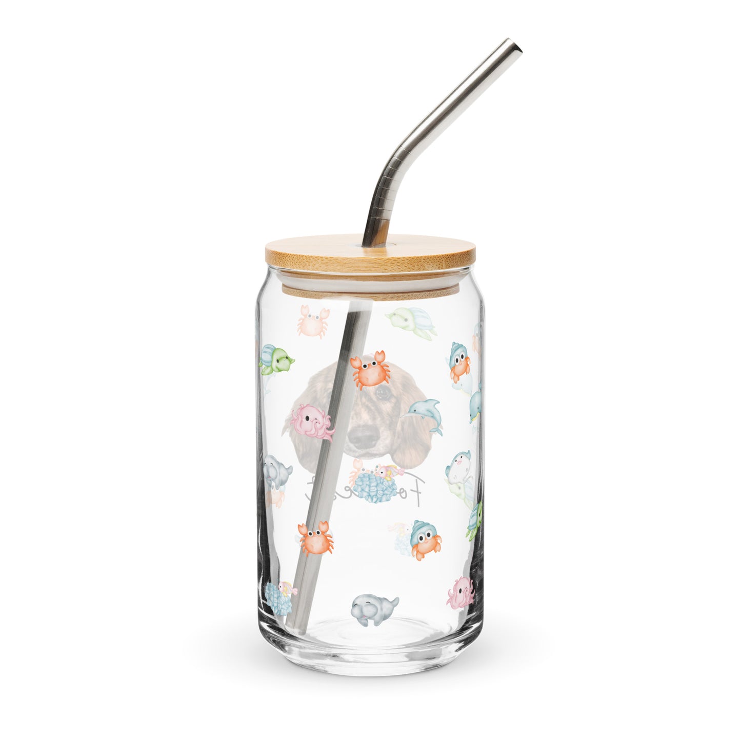 Under The Sea Animal Pawty Custom Can-Shaped Glass