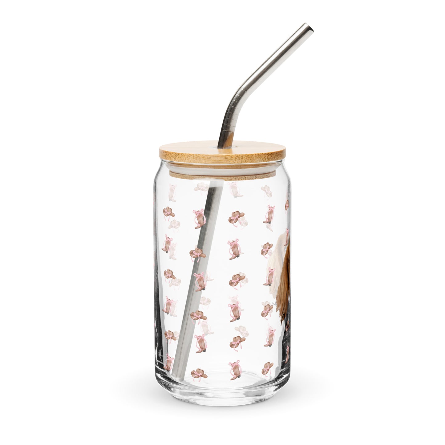 Cowgirlie Coquette Custom Can-Shaped Glass