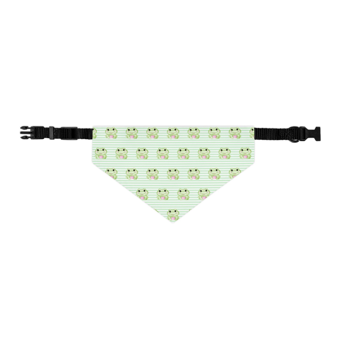 Playful Frog Stripes Collar Bandana