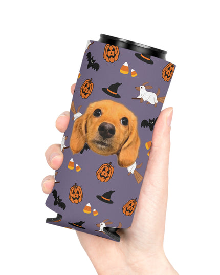 Happy Halloweenie Custom Can Cooler Koozie