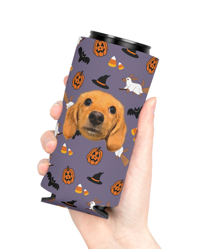 Happy Halloweenie Custom Can Cooler Koozie