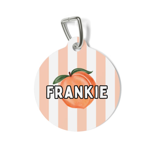 Perfect Peach Custom Round Metal Pet Tag