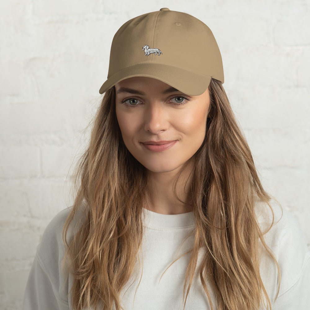 Dachshund Outline Embroidered Classic Hat