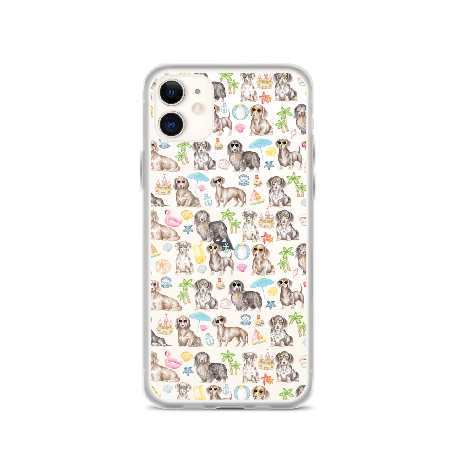 Dachshund Medley Beach Party Clear Case for iPhone®