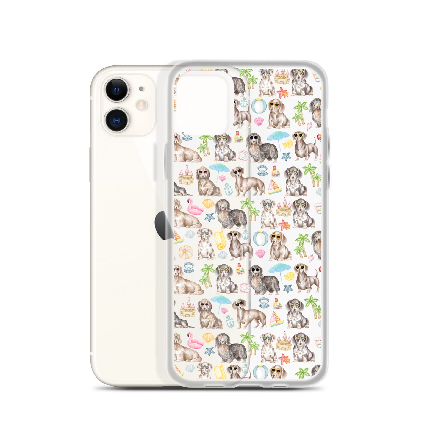 Dachshund Medley Beach Party Clear Case for iPhone®