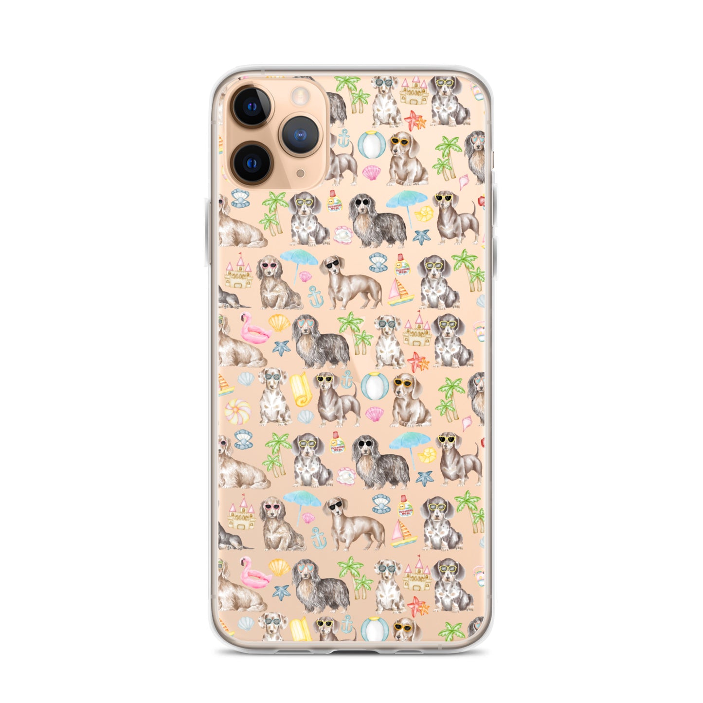 Dachshund Medley Beach Party Clear Case for iPhone®