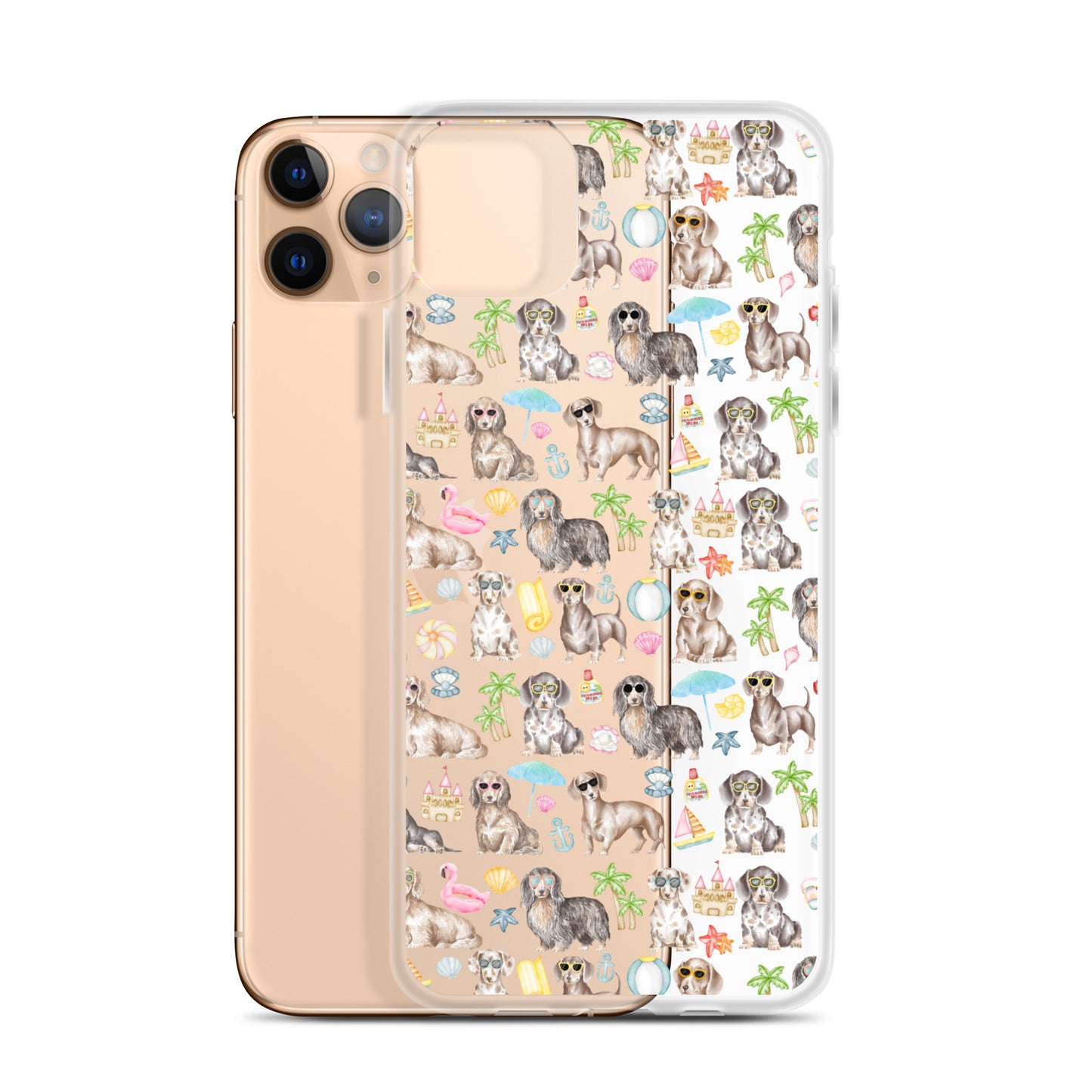 Dachshund Medley Beach Party Clear Case for iPhone®