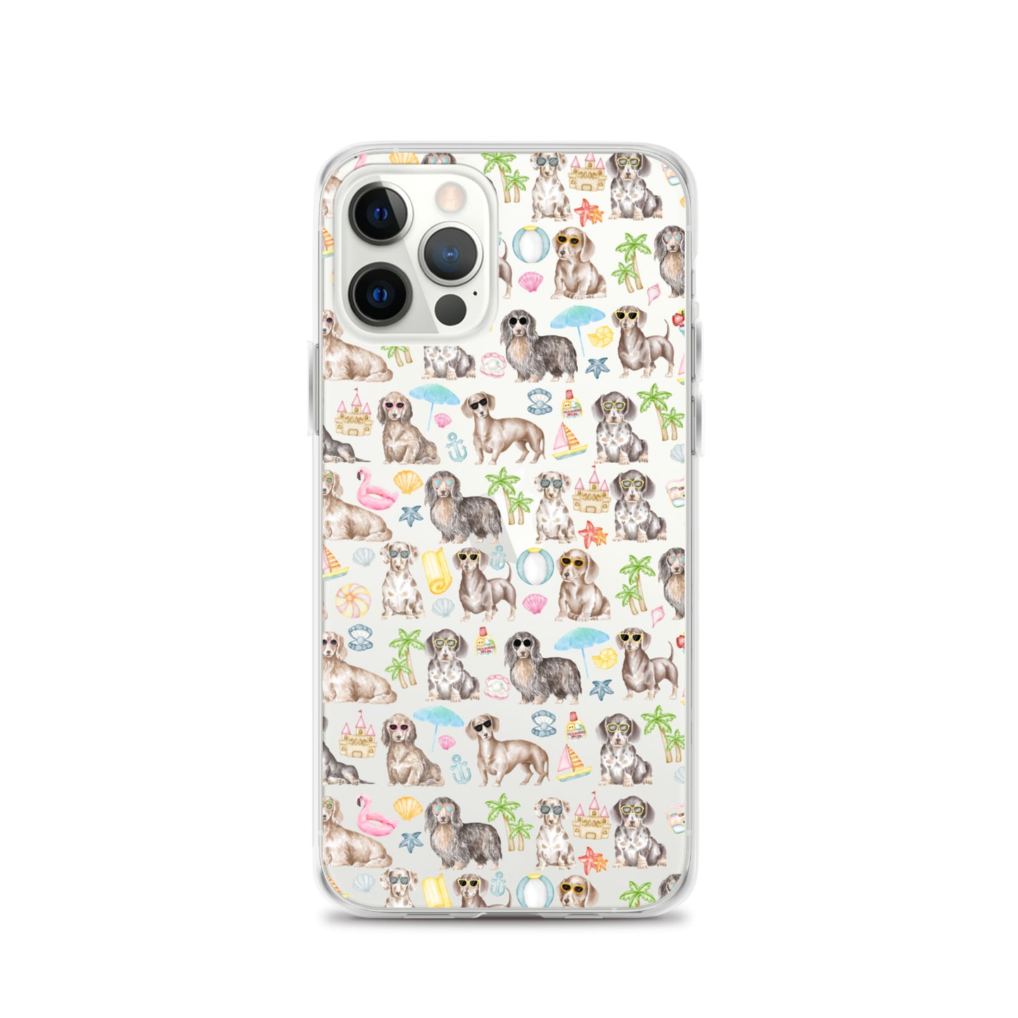 Dachshund Medley Beach Party Clear Case for iPhone®