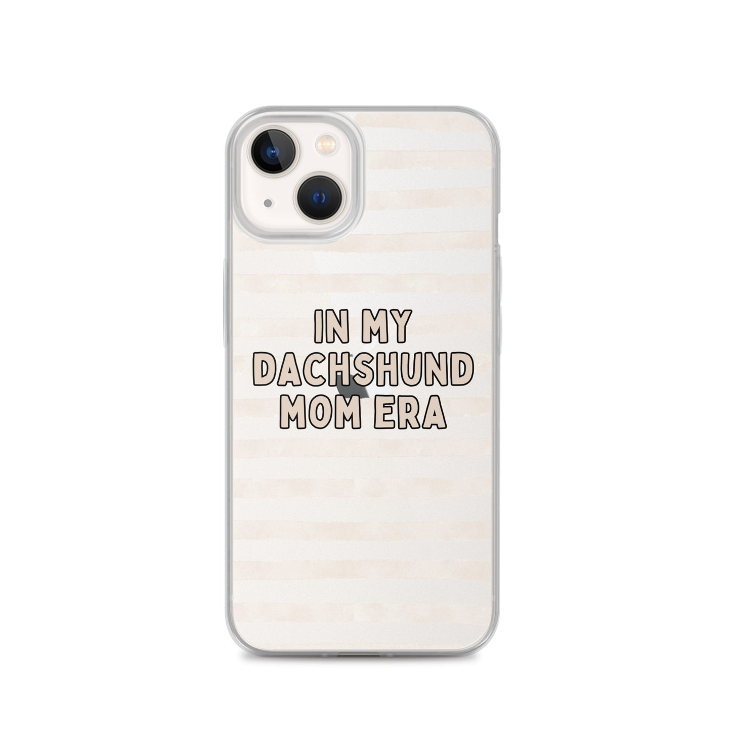 In My Dachshund Mom Striped Beige Clear Case for iPhone®