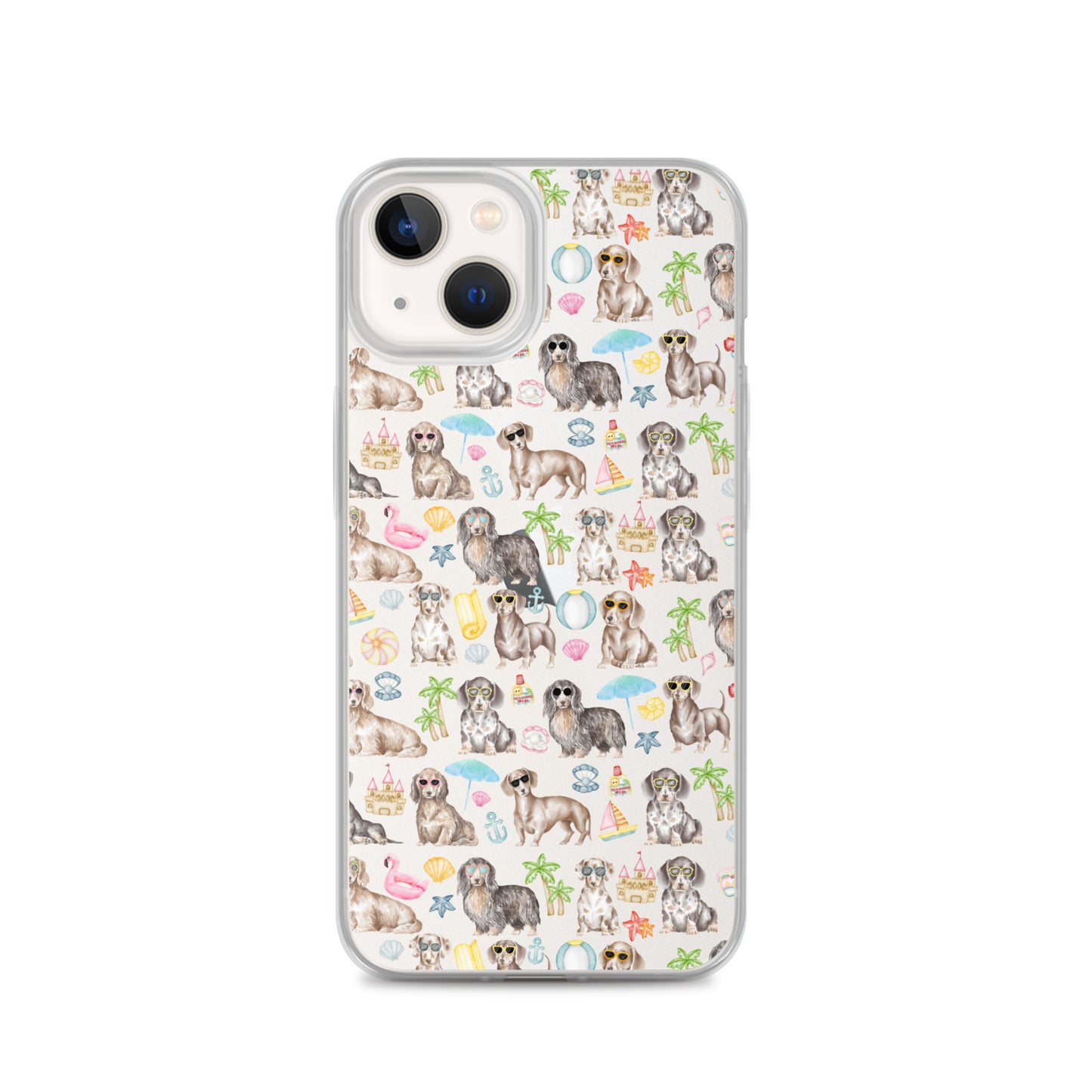 Dachshund Medley Beach Party Clear Case for iPhone®