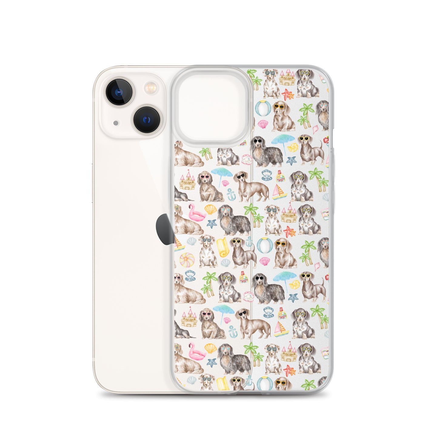 Dachshund Medley Beach Party Clear Case for iPhone®