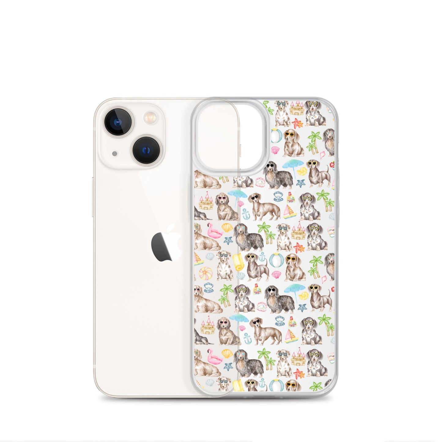 Dachshund Medley Beach Party Clear Case for iPhone®