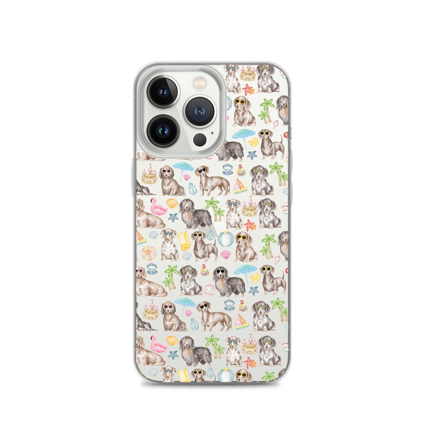 Dachshund Medley Beach Party Clear Case for iPhone®