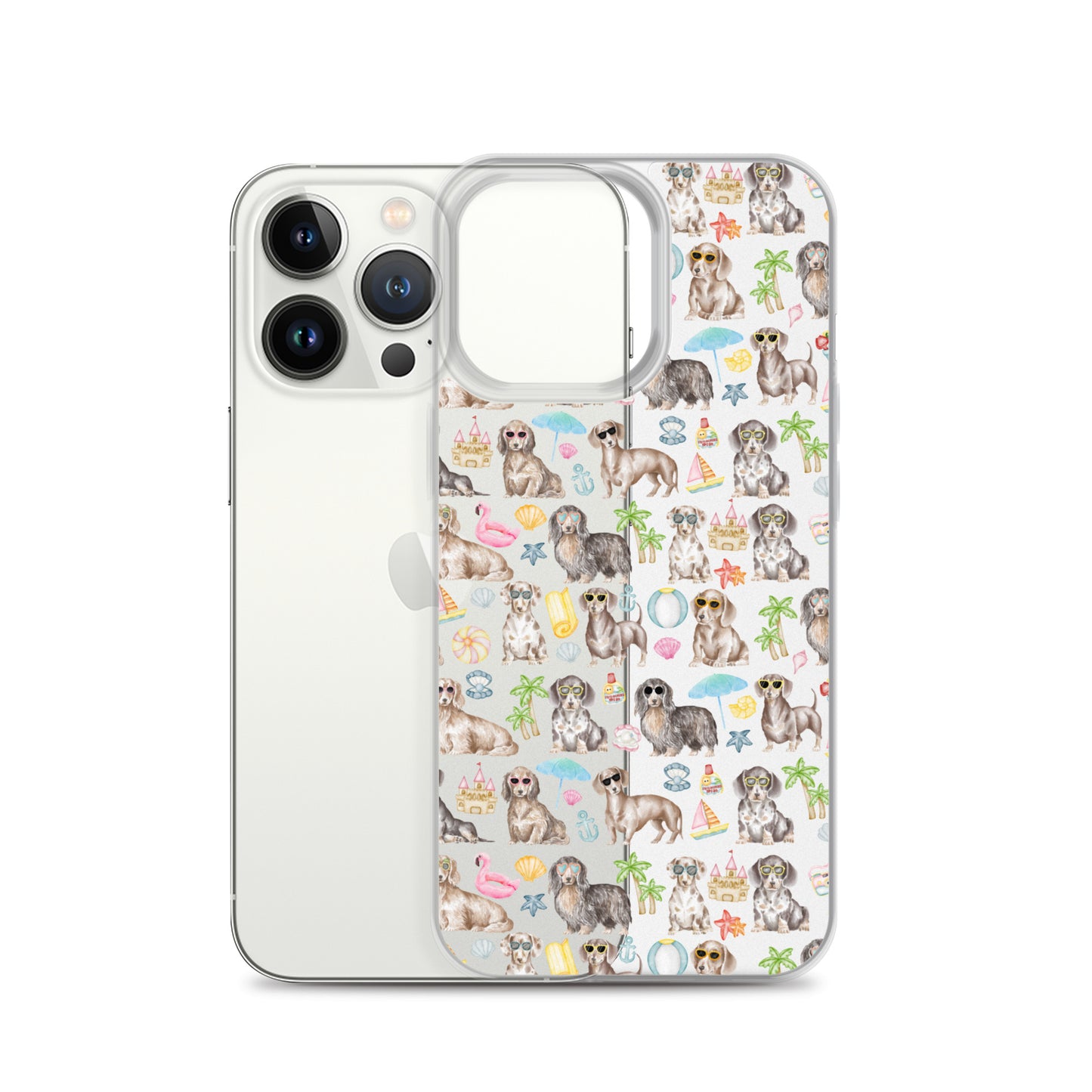 Dachshund Medley Beach Party Clear Case for iPhone®