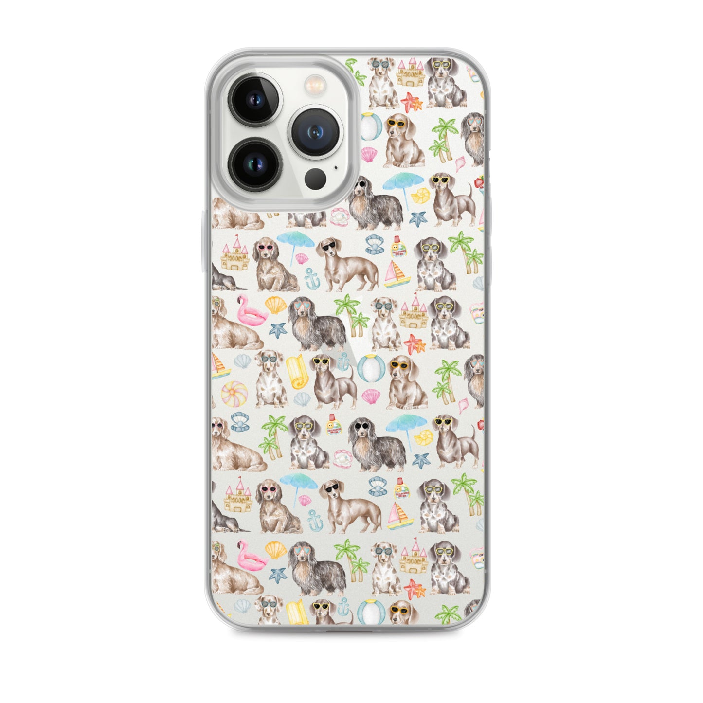 Dachshund Medley Beach Party Clear Case for iPhone®