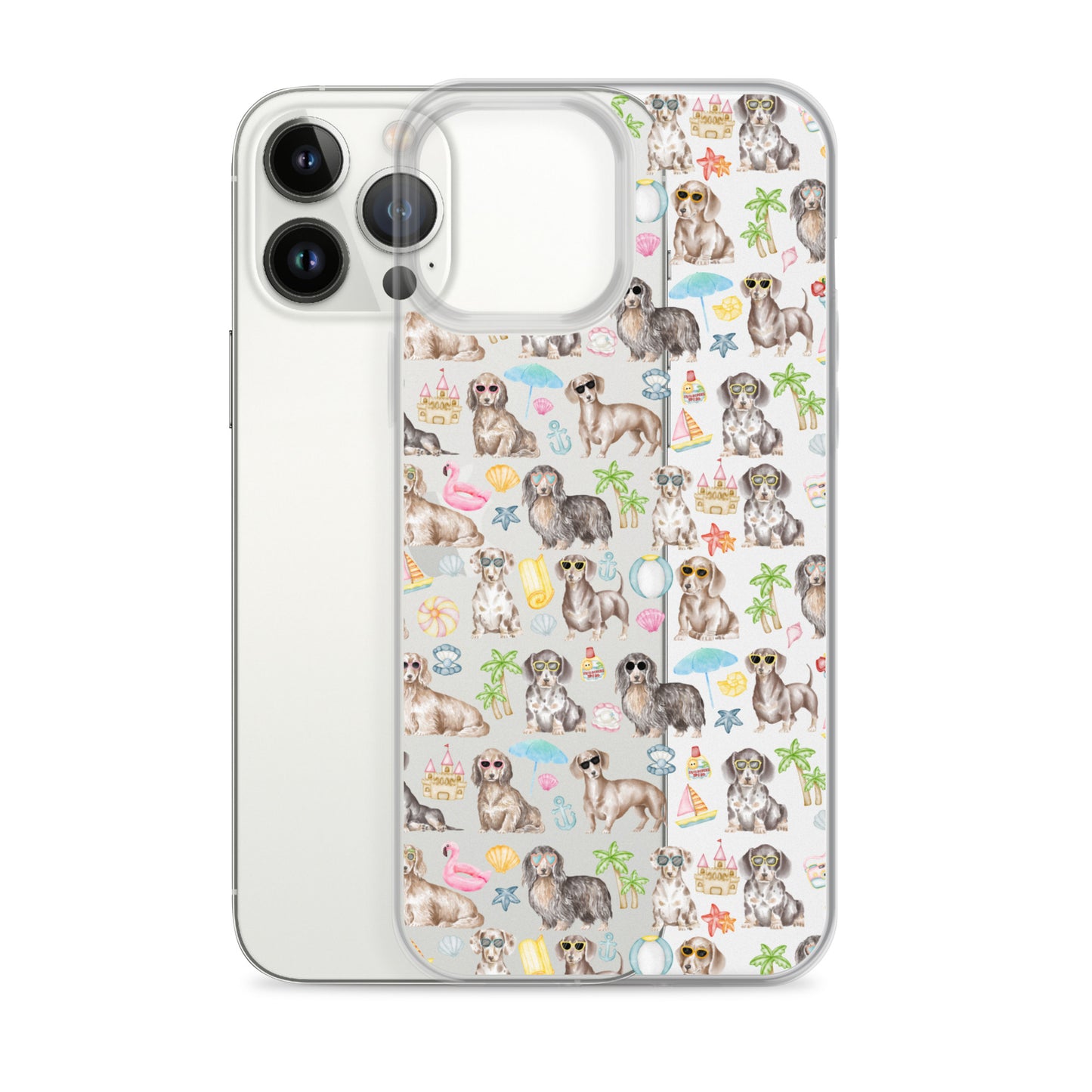 Dachshund Medley Beach Party Clear Case for iPhone®