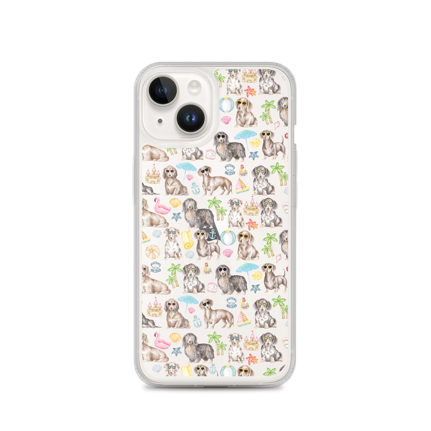 Dachshund Medley Beach Party Clear Case for iPhone®