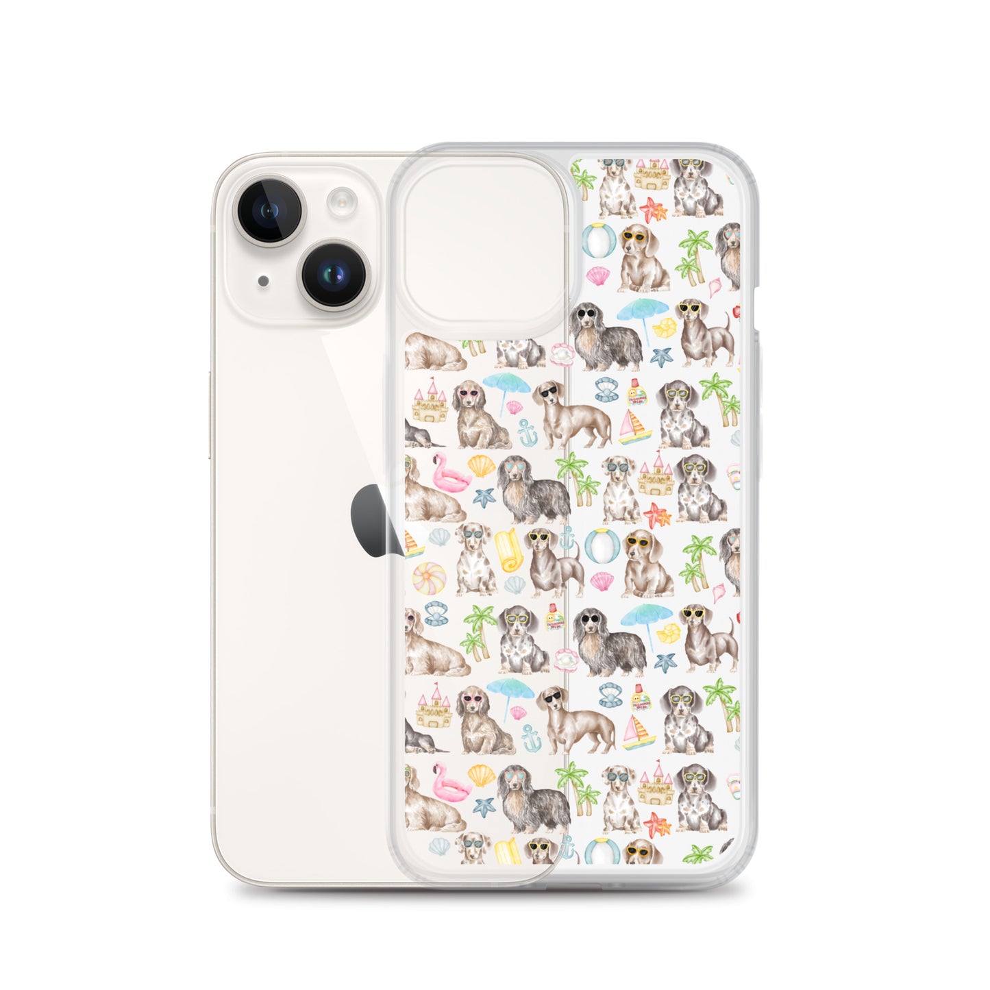 Dachshund Medley Beach Party Clear Case for iPhone®