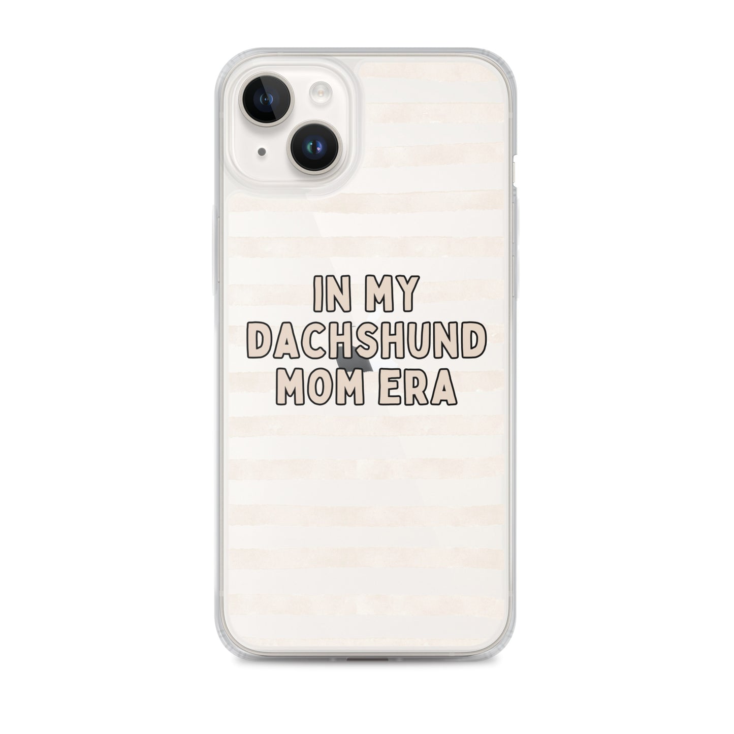 In My Dachshund Mom Striped Beige Clear Case for iPhone®