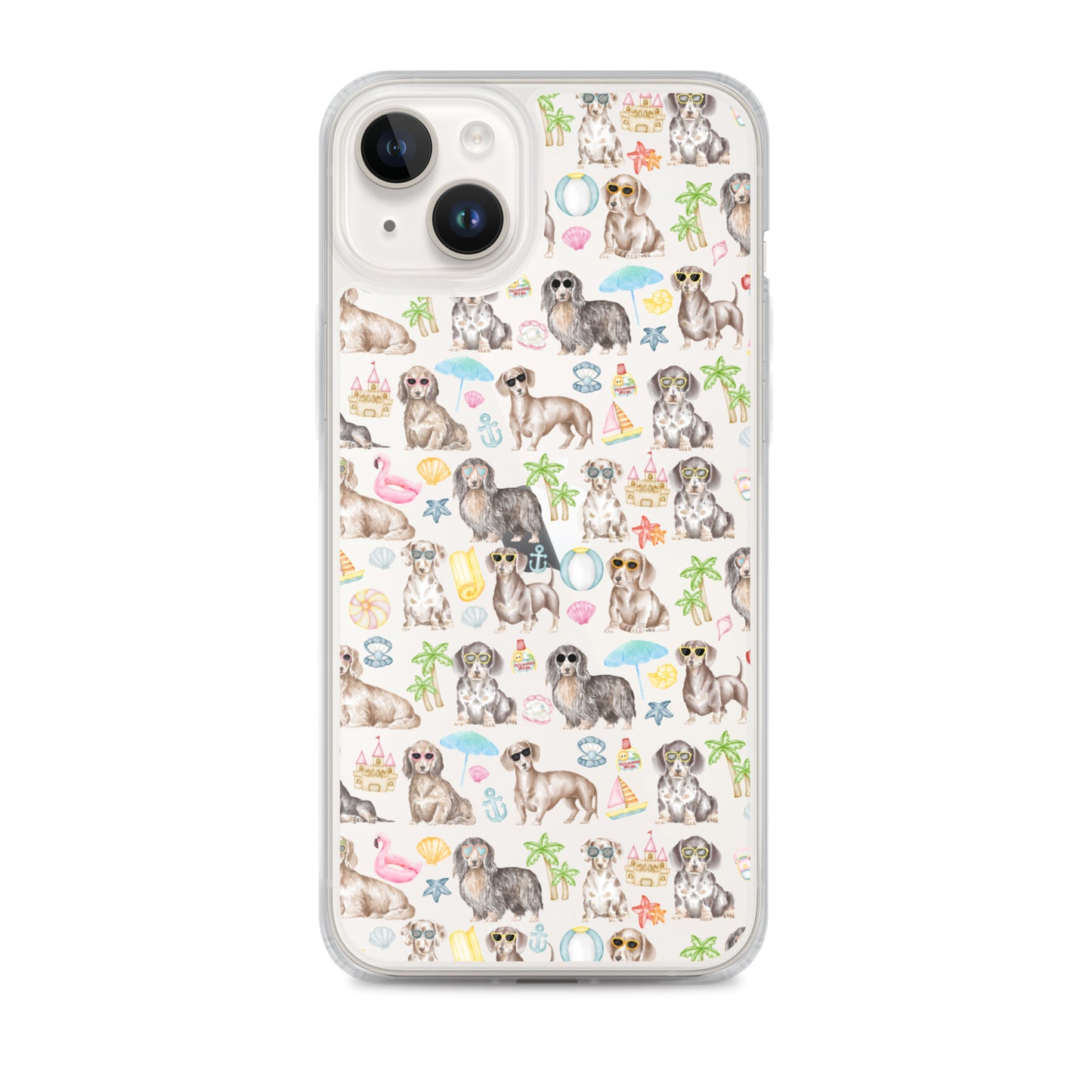 Dachshund Medley Beach Party Clear Case for iPhone®