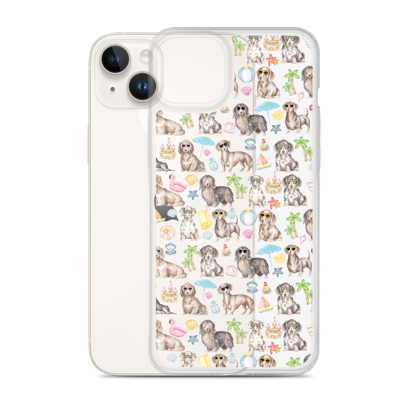 Dachshund Medley Beach Party Clear Case for iPhone®