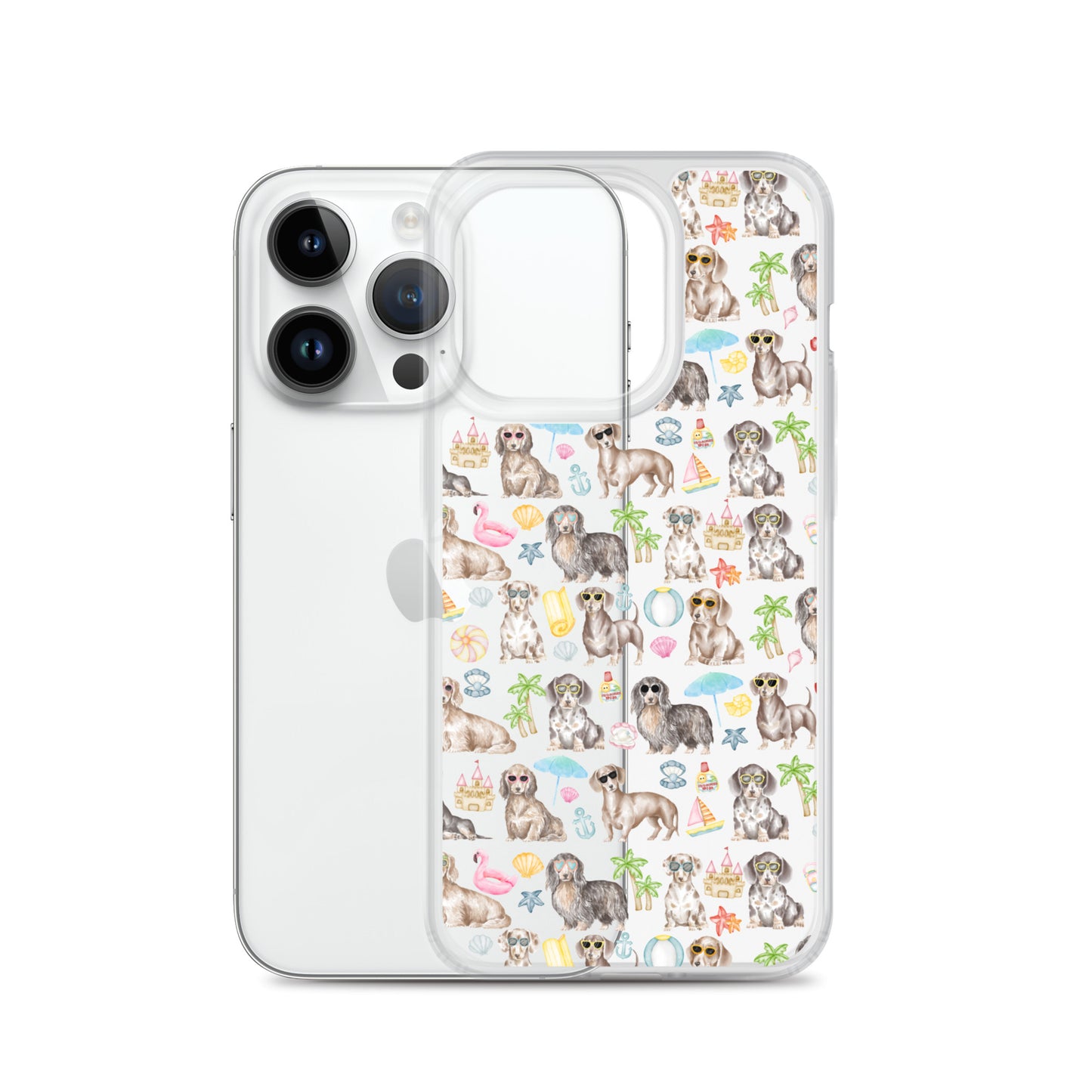 Dachshund Medley Beach Party Clear Case for iPhone®