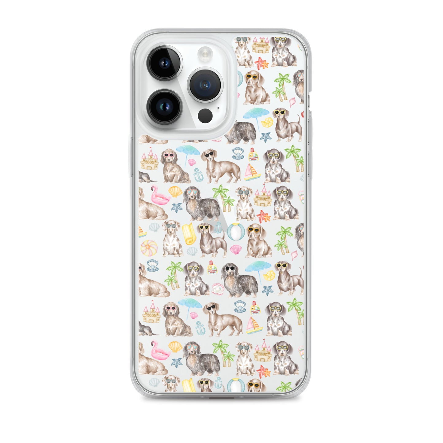 Dachshund Medley Beach Party Clear Case for iPhone®