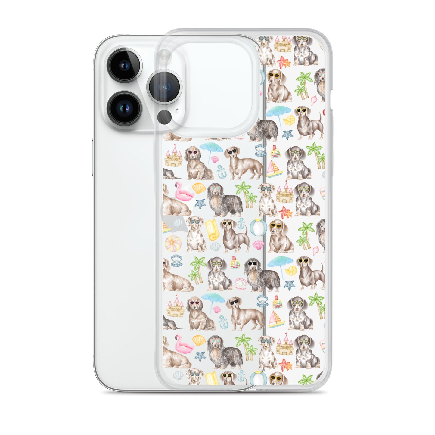 Dachshund Medley Beach Party Clear Case for iPhone®