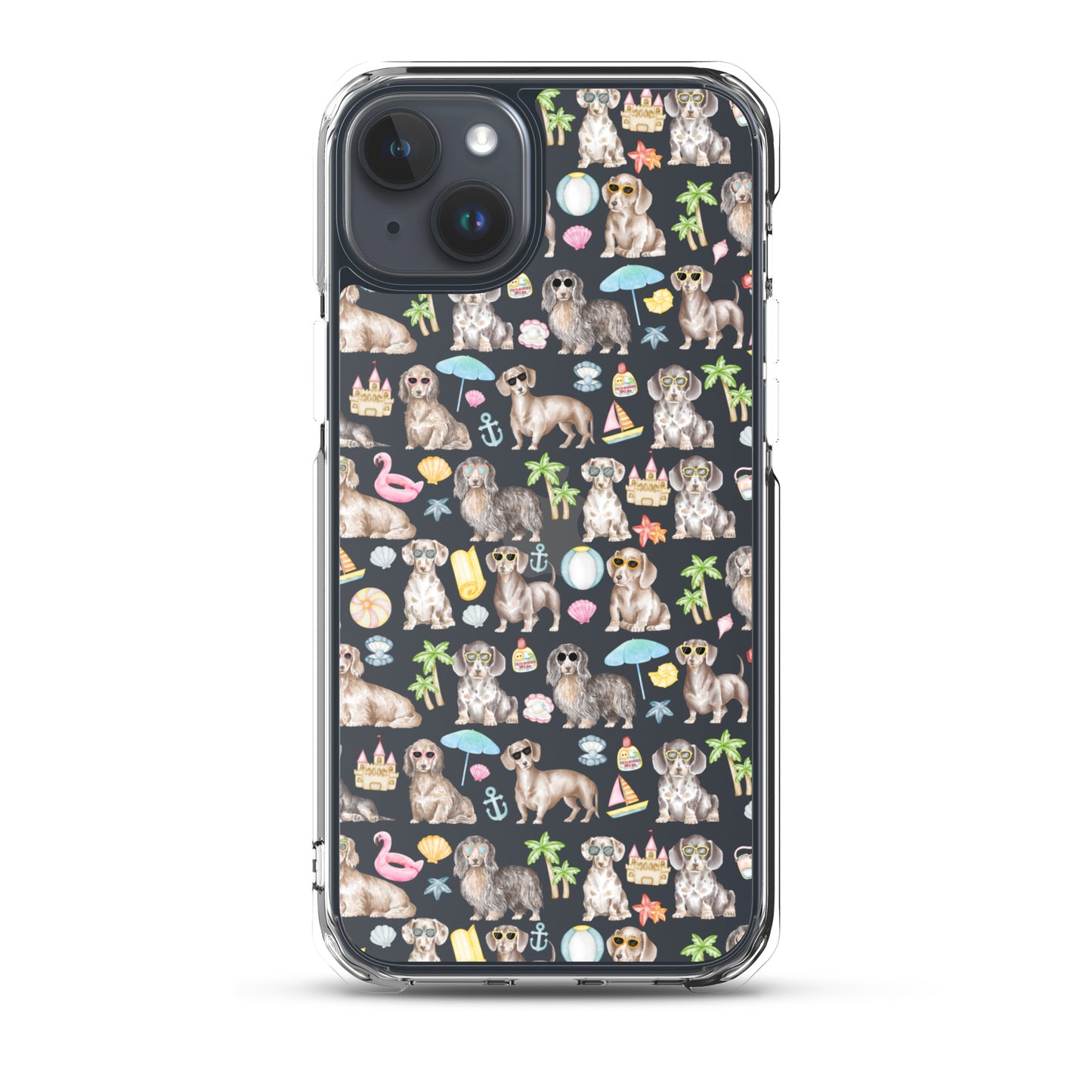 Dachshund Medley Beach Party Clear Case for iPhone®