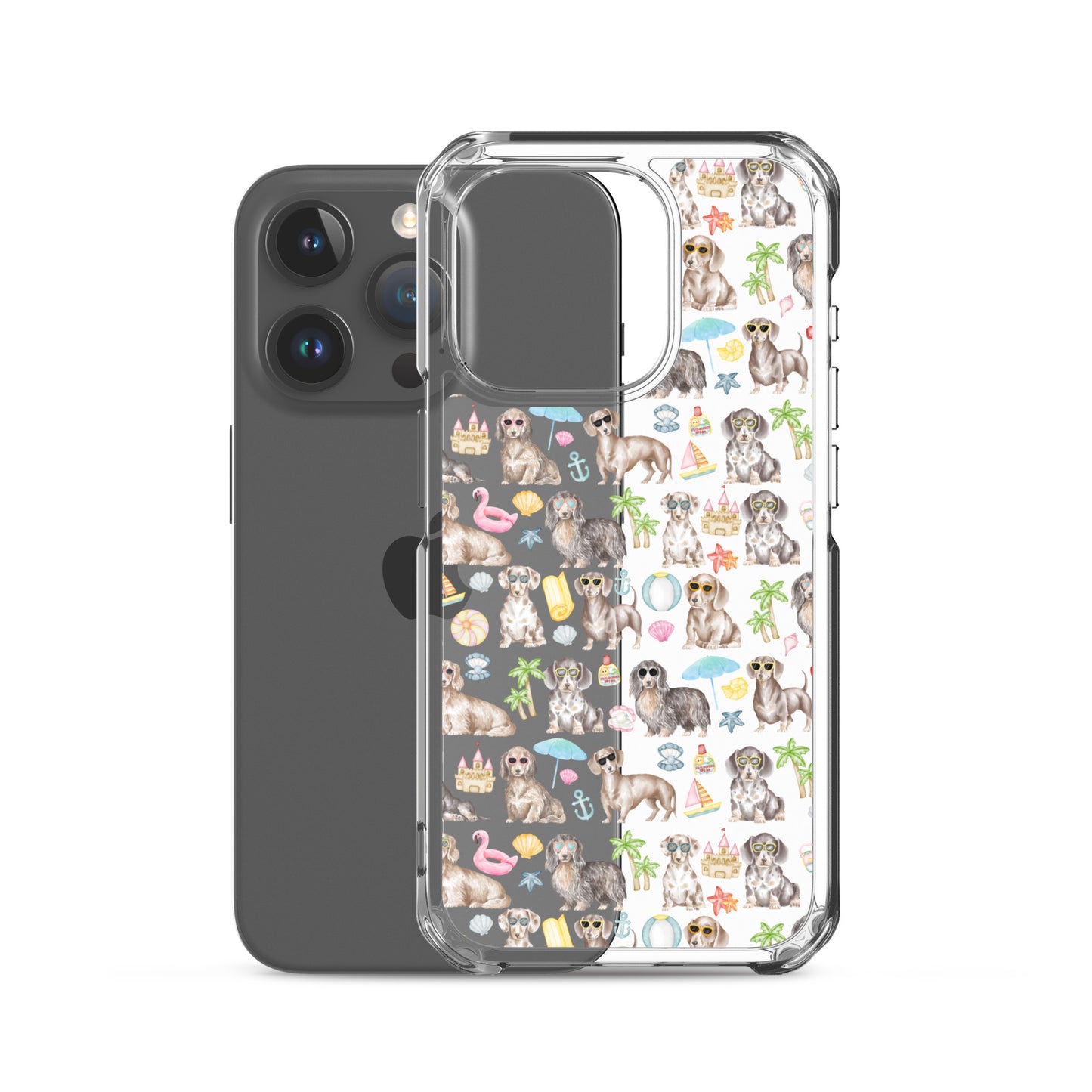 Dachshund Medley Beach Party Clear Case for iPhone®