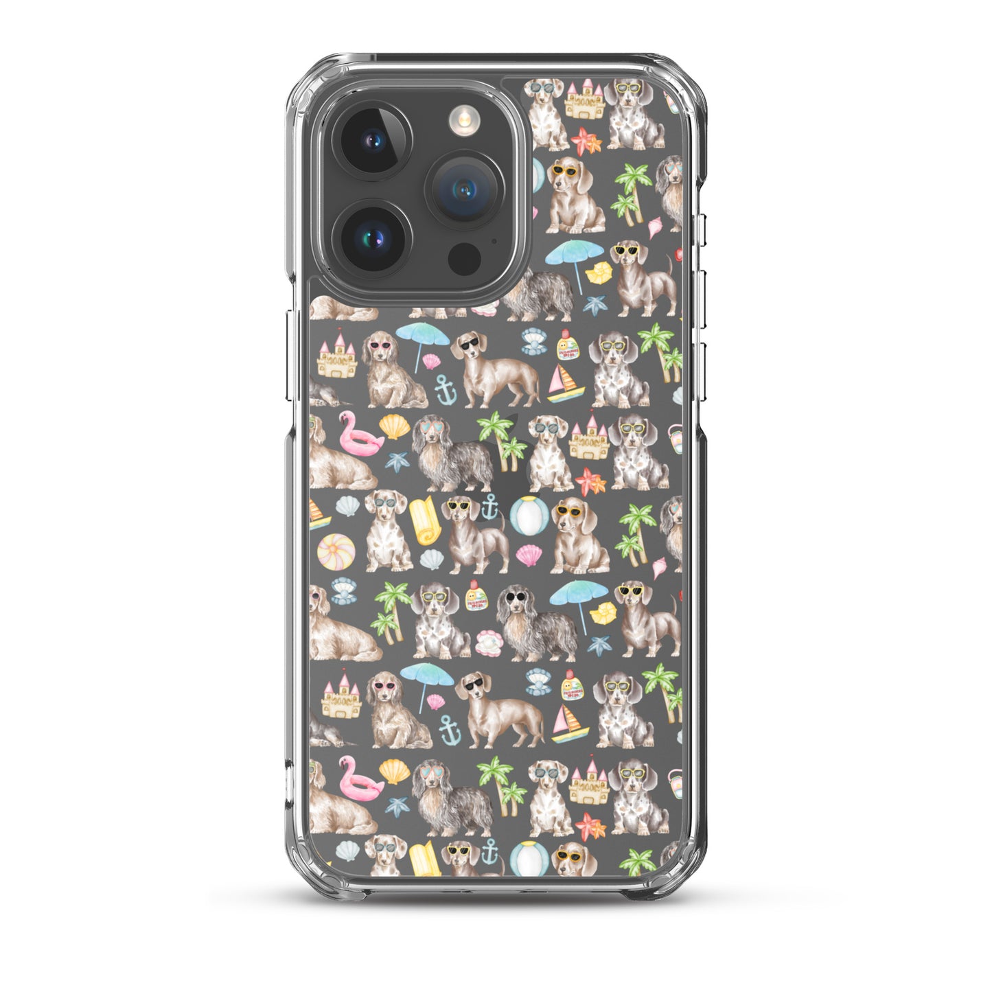 Dachshund Medley Beach Party Clear Case for iPhone®