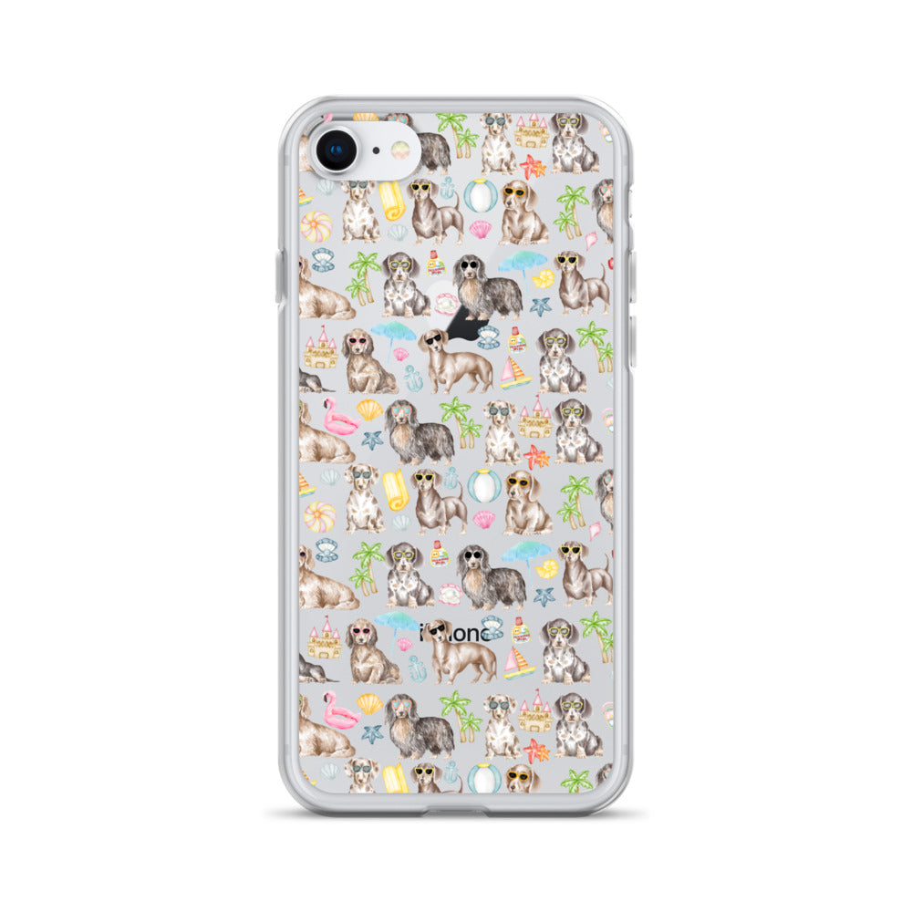 Dachshund Medley Beach Party Clear Case for iPhone®