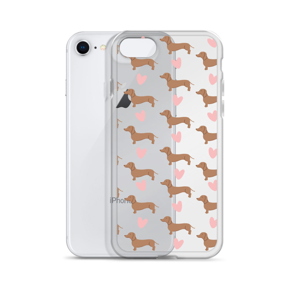 Dachshund Hearts Clear Case for iPhone®