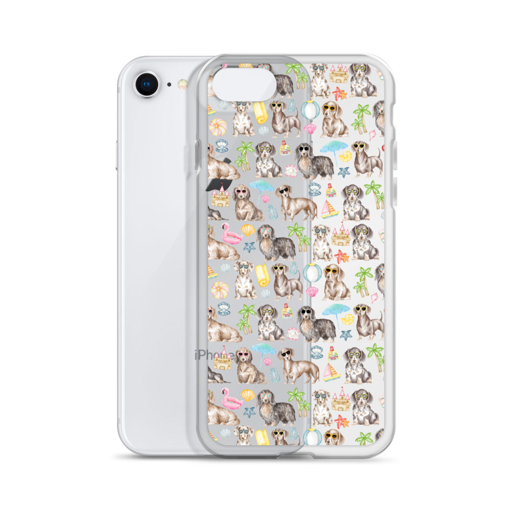 Dachshund Medley Beach Party Clear Case for iPhone®