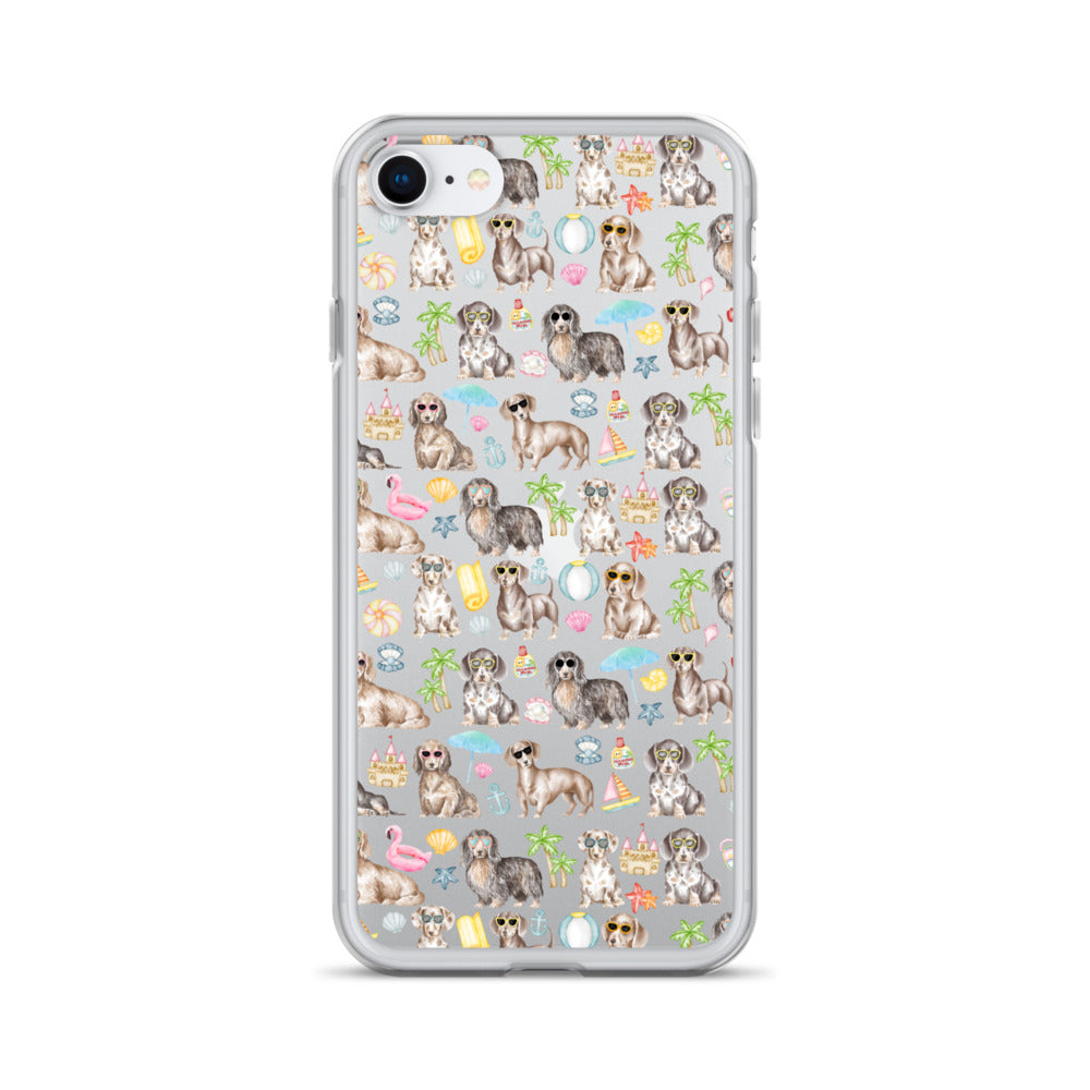 Dachshund Medley Beach Party Clear Case for iPhone®