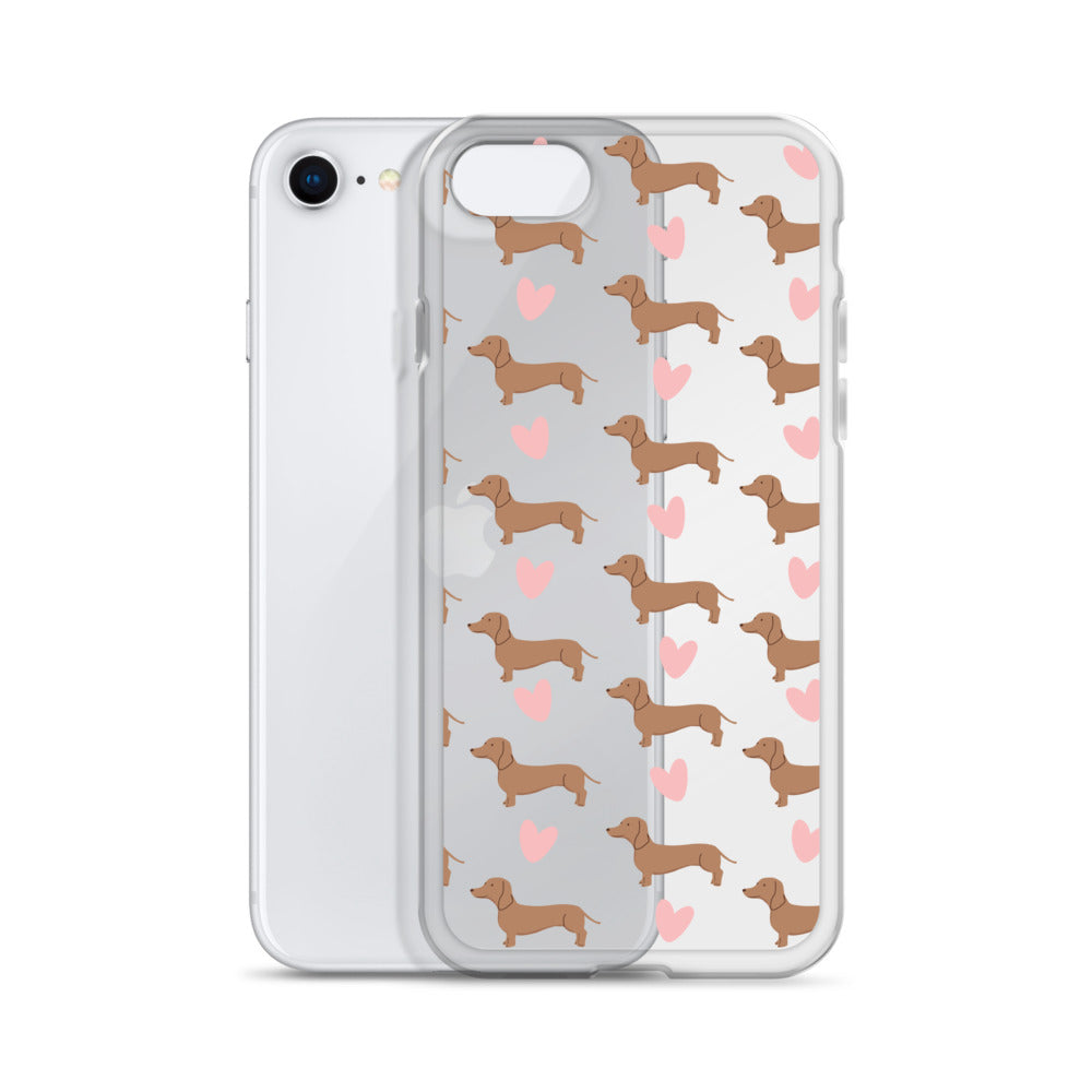 Dachshund Hearts Clear Case for iPhone®