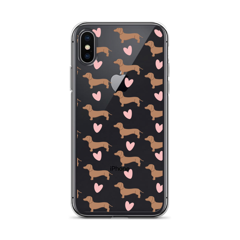 Dachshund Hearts Clear Case for iPhone®