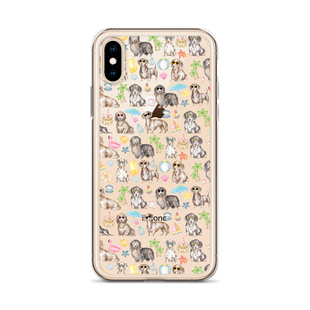 Dachshund Medley Beach Party Clear Case for iPhone®