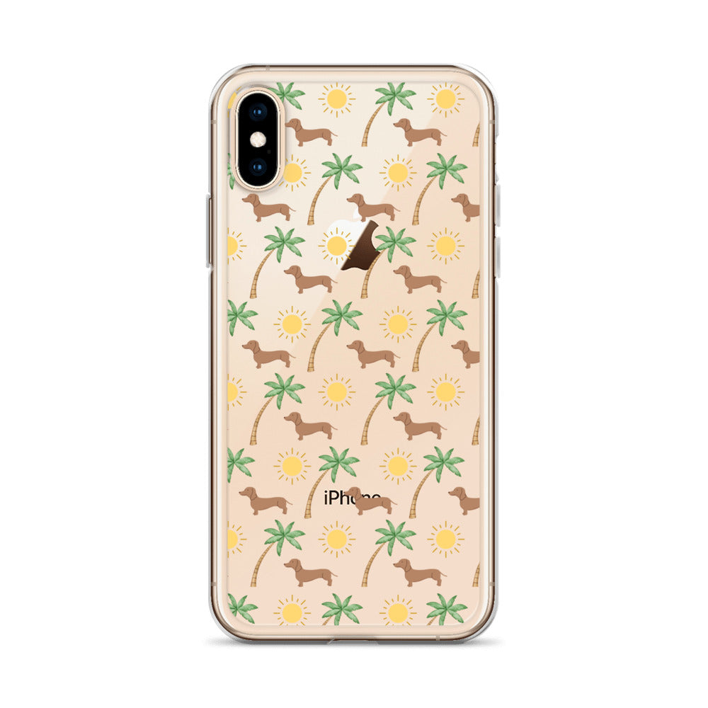 Sunny Palm Dachshund Clear Case for iPhone®