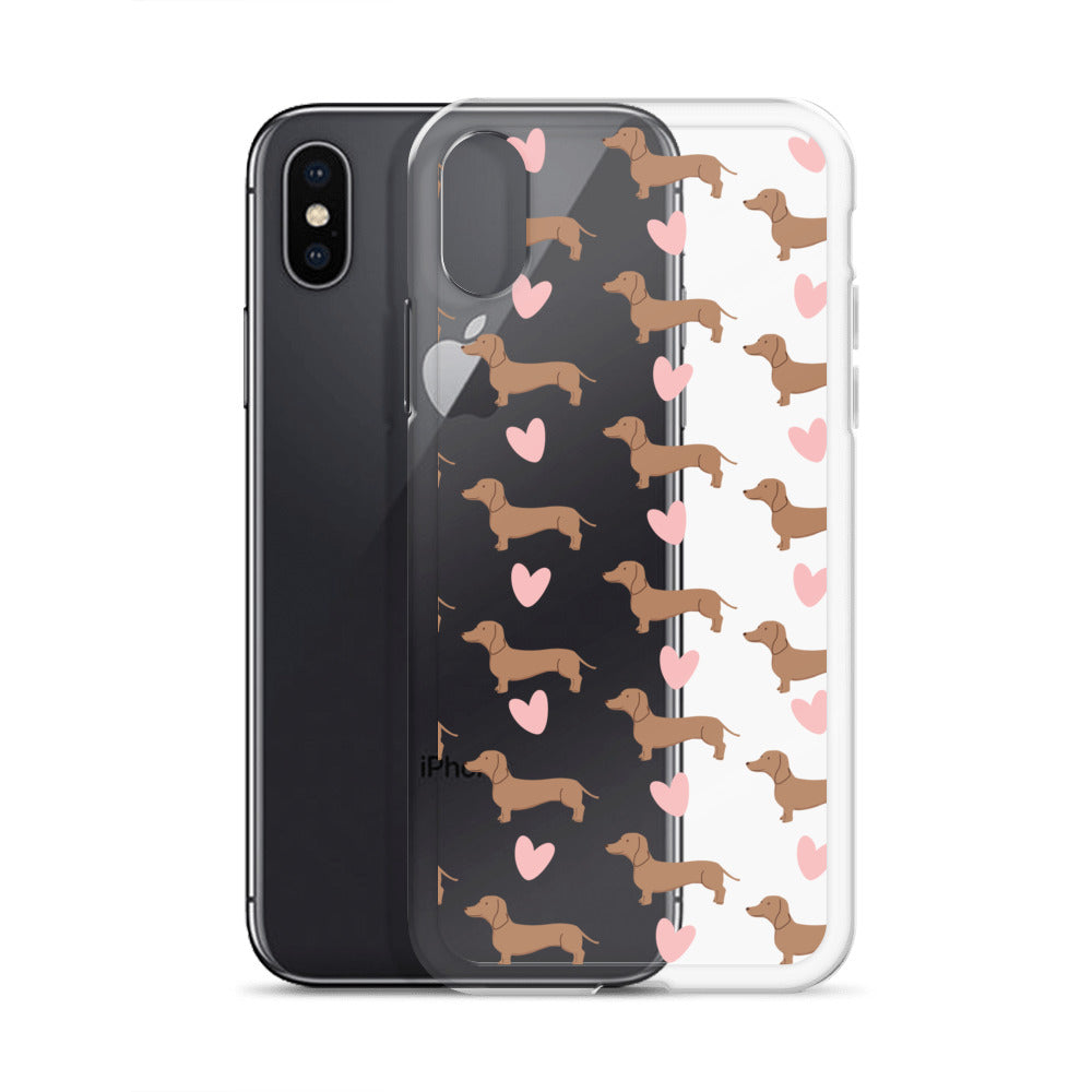 Dachshund Hearts Clear Case for iPhone®