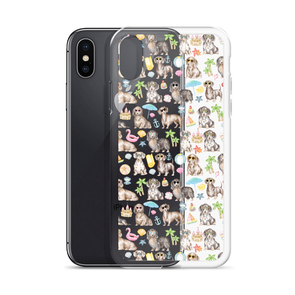 Dachshund Medley Beach Party Clear Case for iPhone®