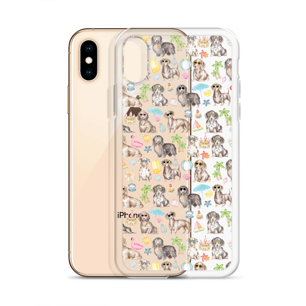 Dachshund Medley Beach Party Clear Case for iPhone®