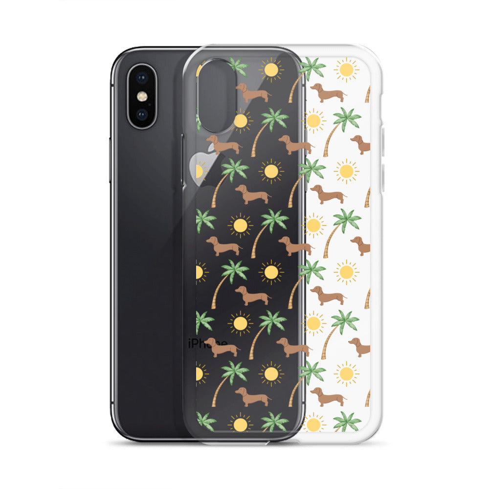 Sunny Palm Dachshund Clear Case for iPhone®