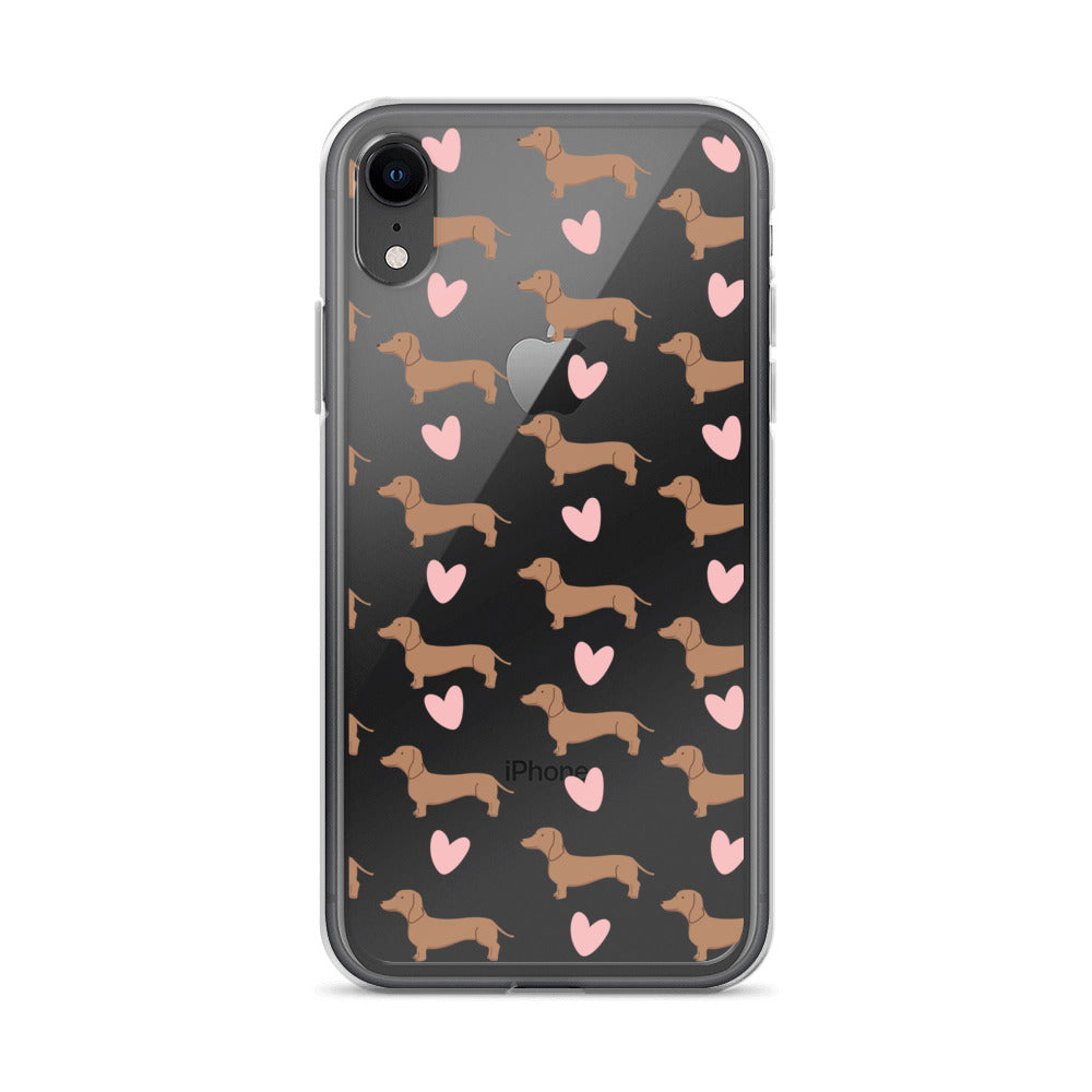 Dachshund Hearts Clear Case for iPhone®