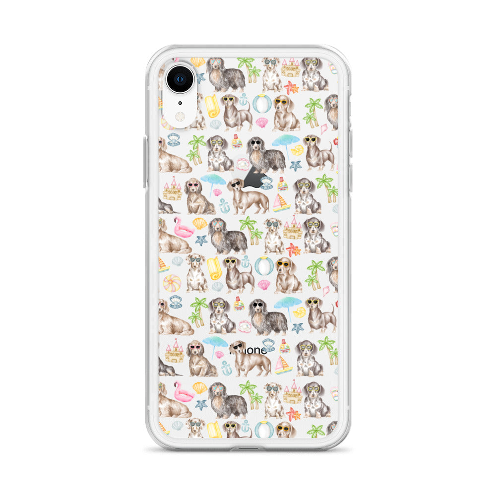 Dachshund Medley Beach Party Clear Case for iPhone®