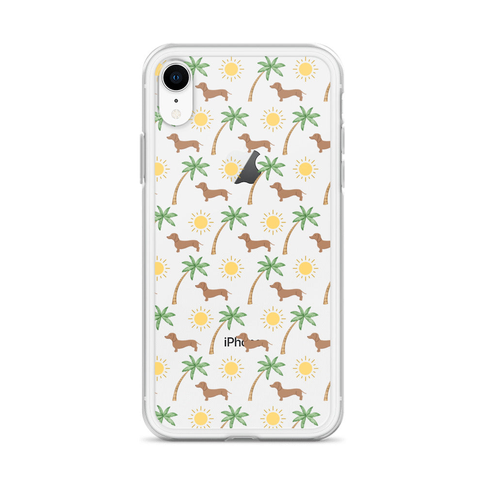 Sunny Palm Dachshund Clear Case for iPhone®