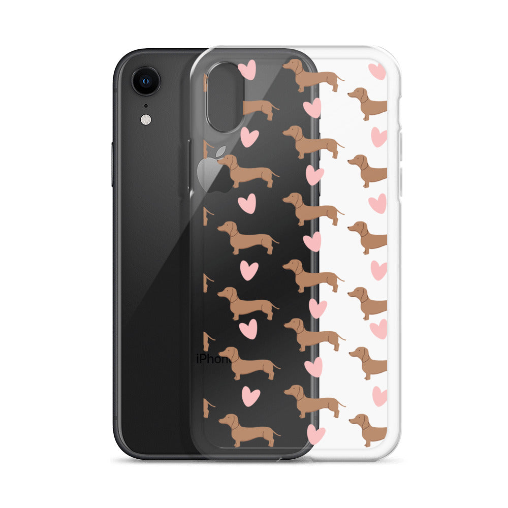 Dachshund Hearts Clear Case for iPhone®