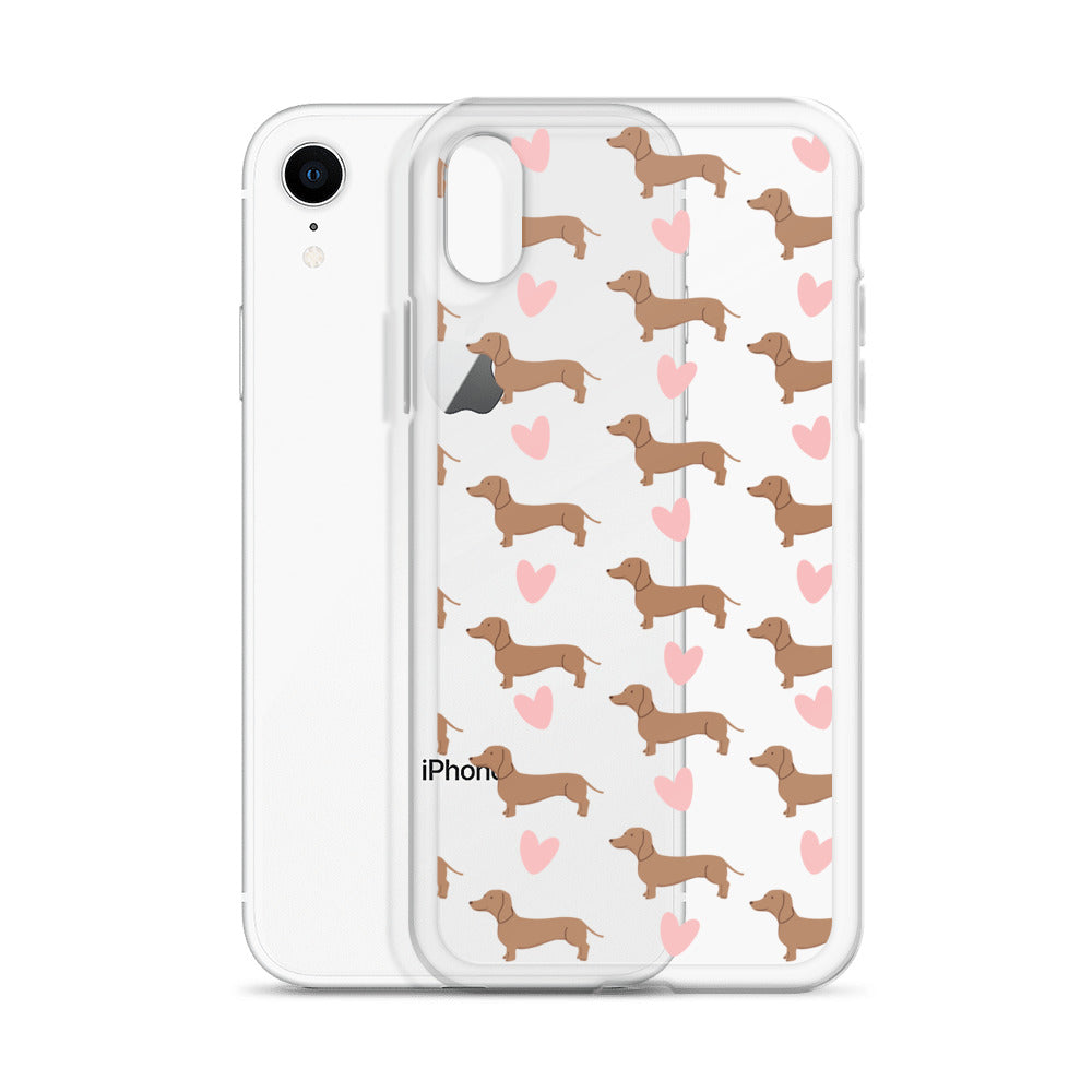 Dachshund Hearts Clear Case for iPhone®