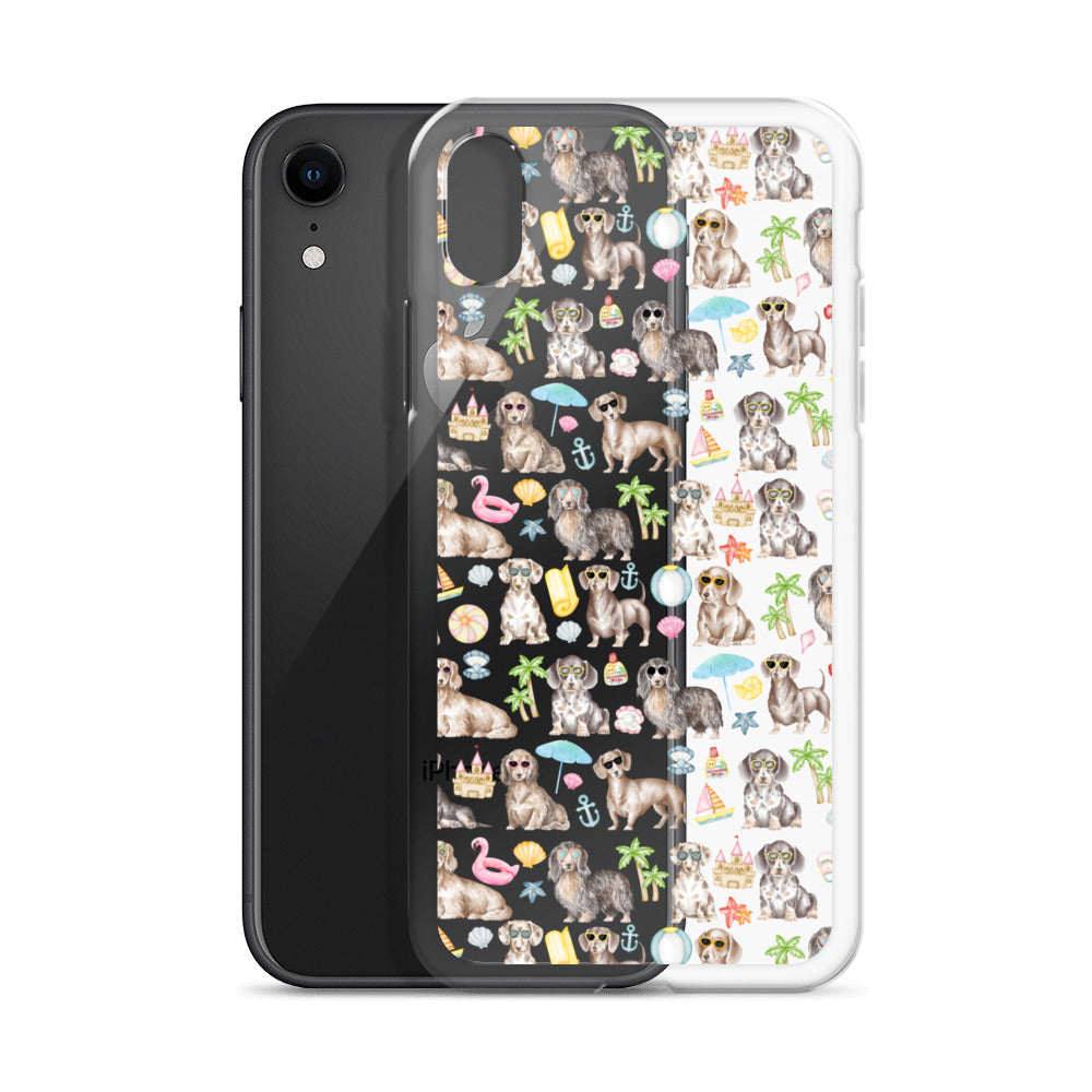 Dachshund Medley Beach Party Clear Case for iPhone®