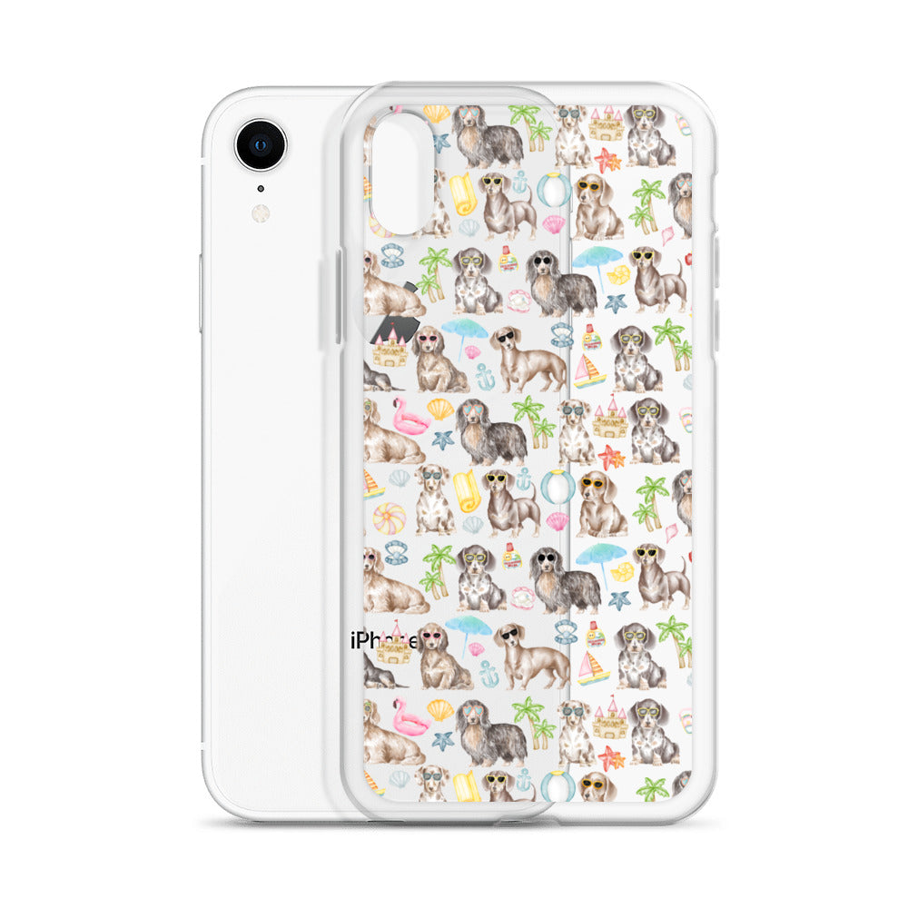 Dachshund Medley Beach Party Clear Case for iPhone®